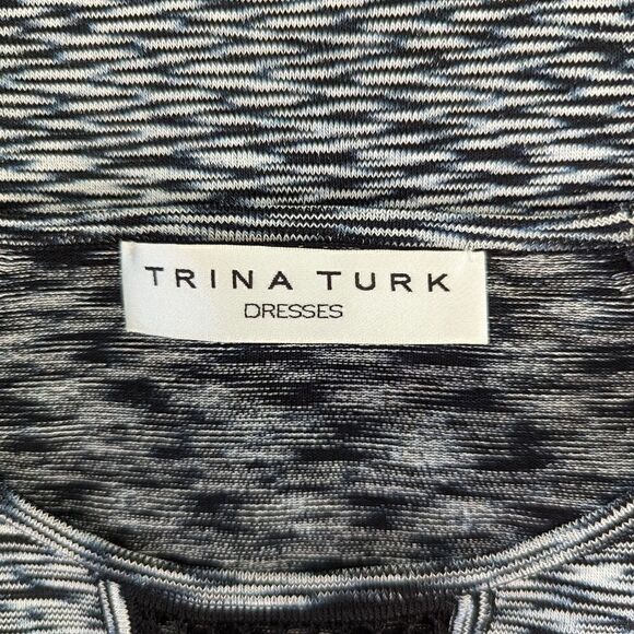 Trina Turk Fitted Knit Jersey Dress S Boho Chic Rebel Punk Edgy Soft Goth - Picture 2 of 11